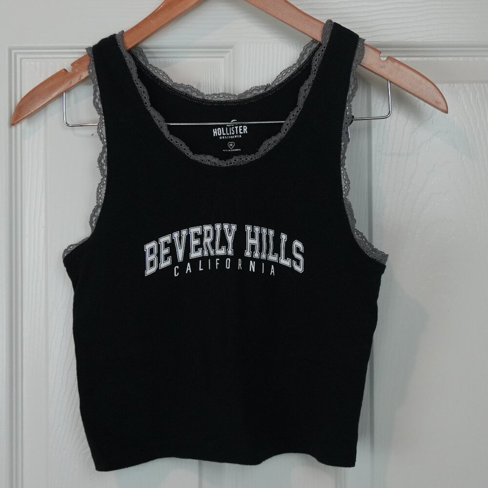Hollister | Black Cropped Tank Top | Beverly Hills